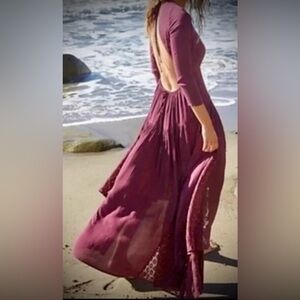 NWOT!! FREE PEOPLE Sea Me Open Back Maxi Dress